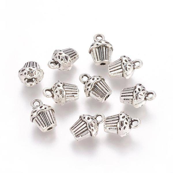 Antique Silver Alloy Cake Pendants