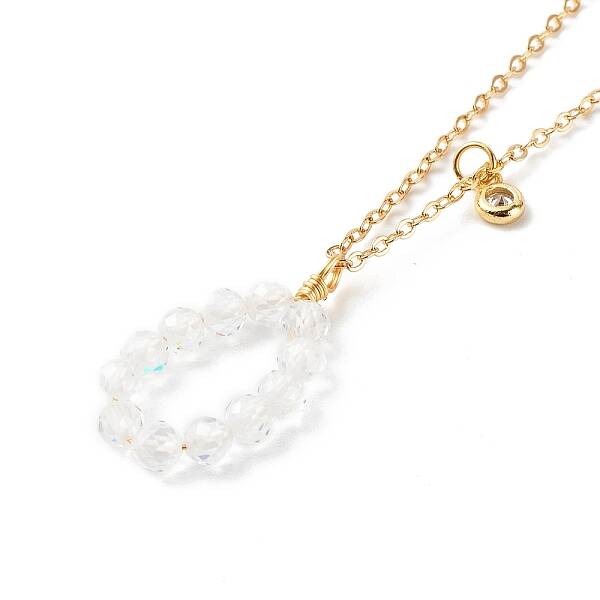 Brass Cubic Zirconia Pendant Necklace