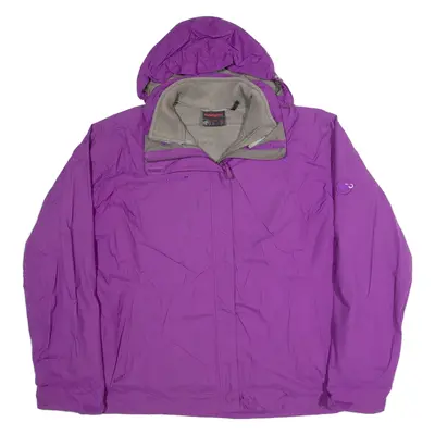 MAMMUT Fleece Lined Womens Rain Jacket Purple Hooded 2XL