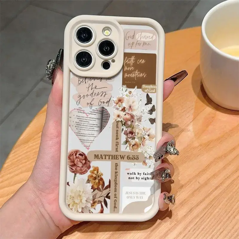 Flower Pattern Phone Case, Anti-drop Phone Protective Cover, Phone Accessory Compatible with iPhone 11 12 13 14 15 Pro Max, ...