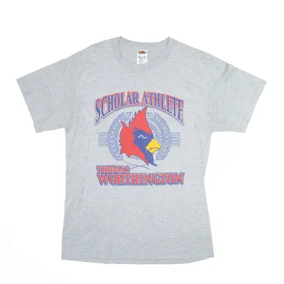 FRUIT OF THE LOOM Scholar Athlete Grey USA Short Sleeve T-Shirt Mens M