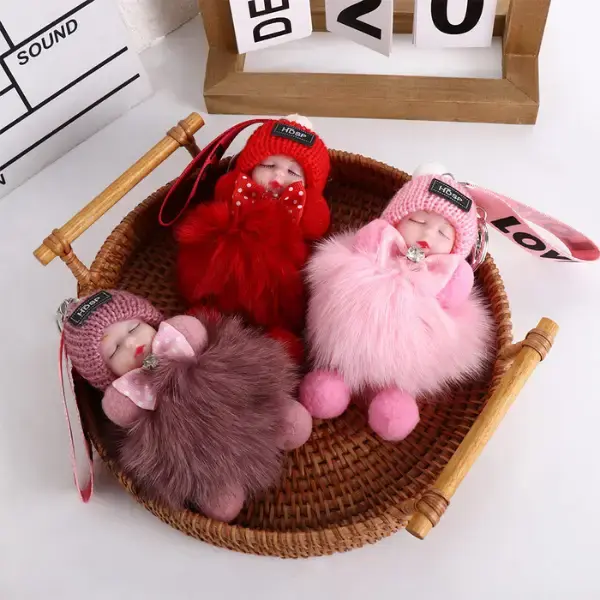 Chic Faux Fur Pom Pom Keychain with Buckle Trendy Fun Accessory for Phones Bags Perfect Gift for Women Girls Soft Plush Desig...