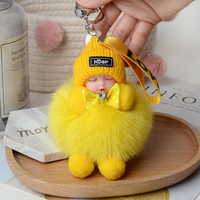 Adorable Fluffy Pom Pom Keychain Trendy Fun Accessory for Phones Bags & Great Gift for Women Girls Chic Faux Fur Charmy Fashi...