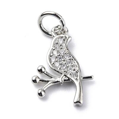 Brass Micro Pave Cubic Zirconia Charms