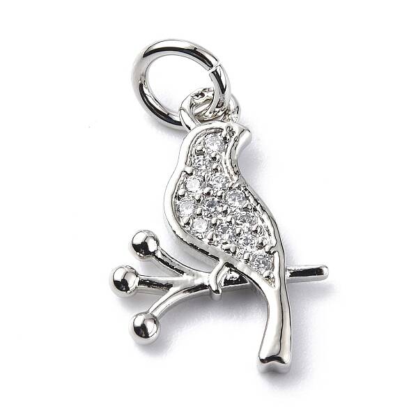 Brass Micro Pave Cubic Zirconia Charms