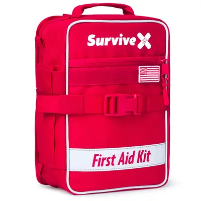 SURVIVEX Large Comprehensive First Aid Kit Ideal for  Car, Travel & Home - Emergency Kit for Hiking, Camping, Backpacking and...