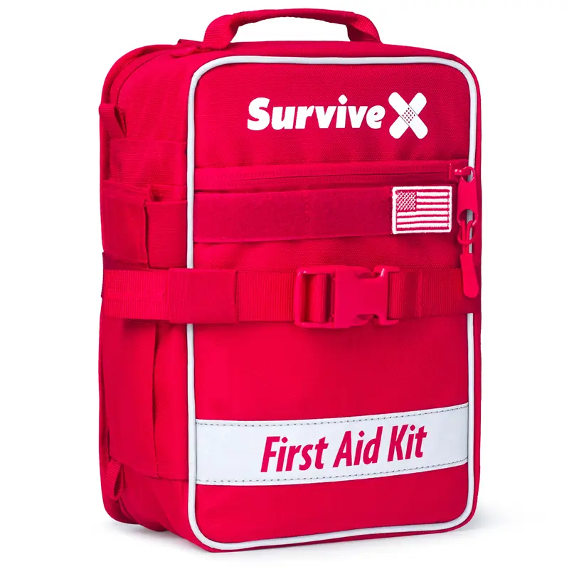 SURVIVEX Large Comprehensive First Aid Kit Ideal for  Car, Travel & Home - Emergency Kit for Hiking, Camping, Backpacking and...