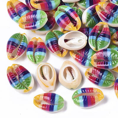 Printed Natural Cowrie Shell Beads