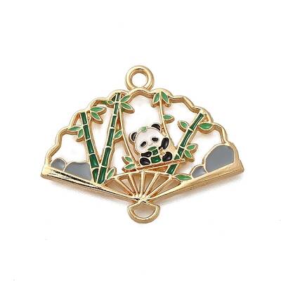Rack Plating Panda Theme Alloy Enamel Pendants