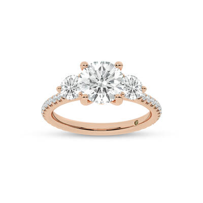 Zephyr Three Quarter Coverage Round Lab Grown Diamond Engagement Ring | 14K Rose Gold 2 1/2 CT. TW.