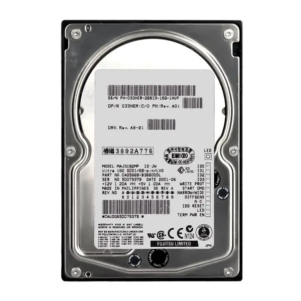 033HER Dell 18.2GB Ultra-160 SCSI 10000 3.5-inch 4MB Hard Drive