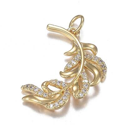 Brass Micro Clear Cubic Zirconia Pendants