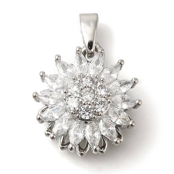 Brass Micro Pave Cubic Zirconia Pendants