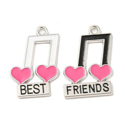 2Pcs Alloy Enamel Pendants