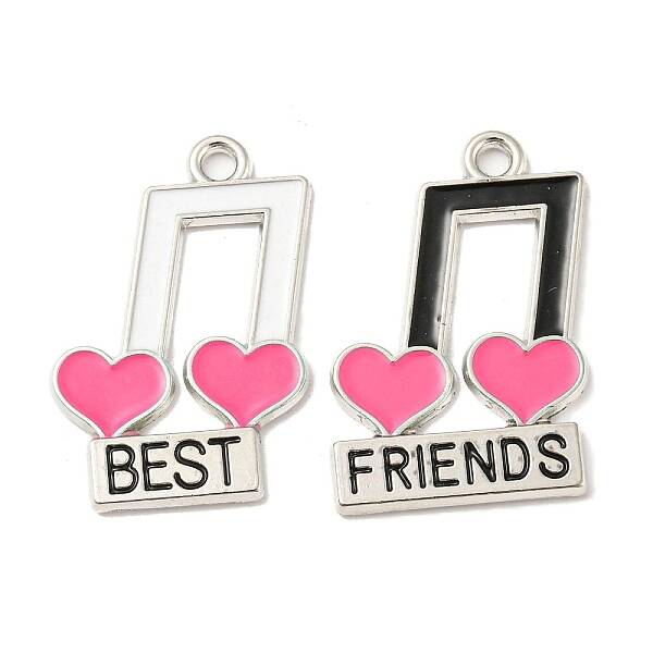 2Pcs Alloy Enamel Pendants