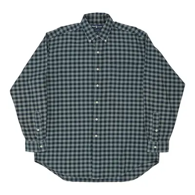 Blake Ralph Lauren Checked Shirt - Large Green Cotton Blend
