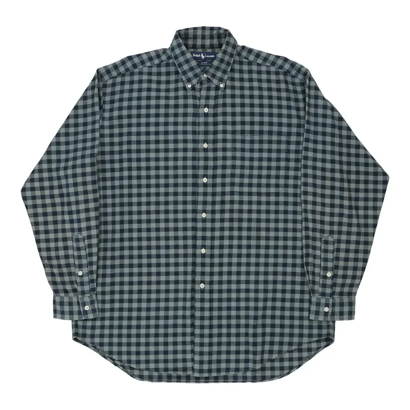 Blake Ralph Lauren Checked Shirt - Large Green Cotton Blend