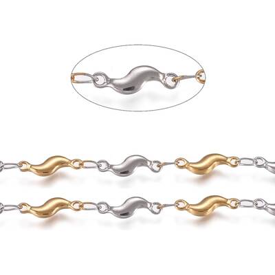 304 Stainless Steel Scalloped Bar Chain