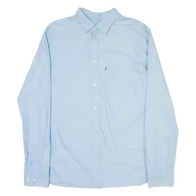 LEVI'S Slim Fit Mens Plain Shirt Blue Long Sleeve S