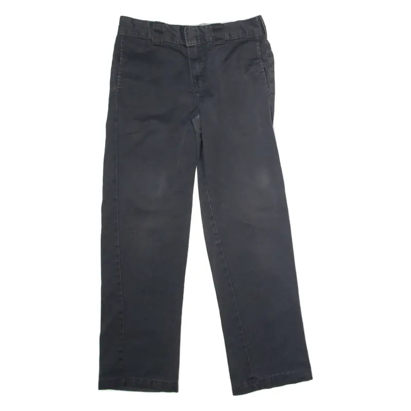 DICKIES Workwear Mens Twill Trousers Black Slim Straight W30 L30