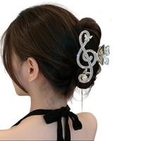 Treble Clef Hair Clip – Sparkling Rhinestone Barrette with Butterfly Accents for Music Lovers, Formal Events, and All-Day G...