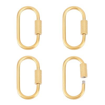 Ion Plating(IP) 304 Stainless Steel Screw Carabiner Lock Charms