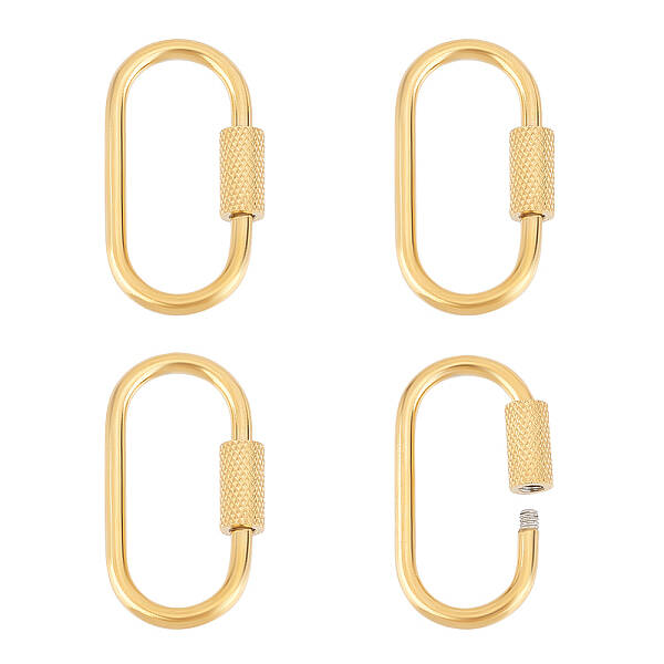 Ion Plating(IP) 304 Stainless Steel Screw Carabiner Lock Charms