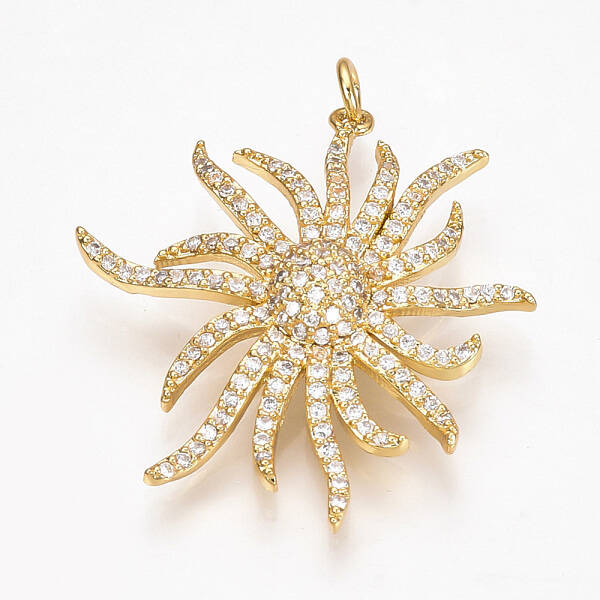 Brass Micro Pave Cubic Zirconia Pendants