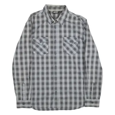 VANS Mens Shirt Grey Check Long Sleeve L