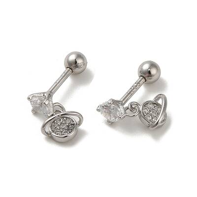 925 Sterling Silver Micro Pave Cubic Zirconia Earrings for Women