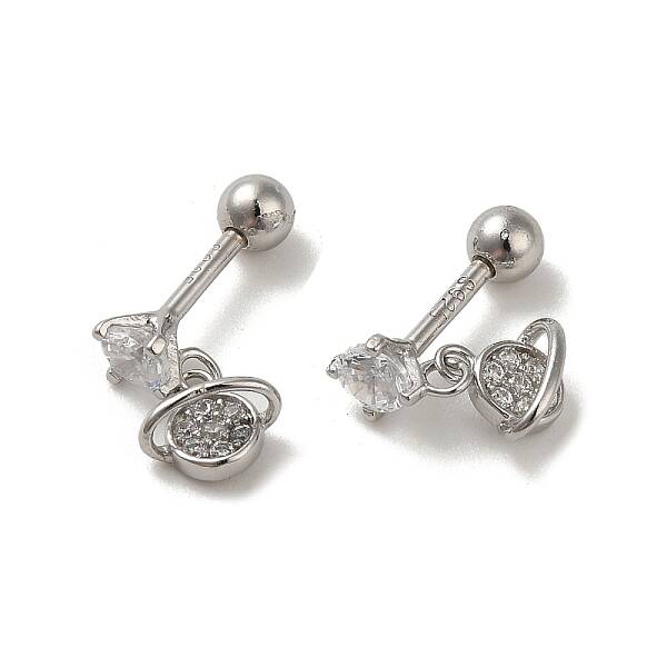 925 Sterling Silver Micro Pave Cubic Zirconia Earrings for Women