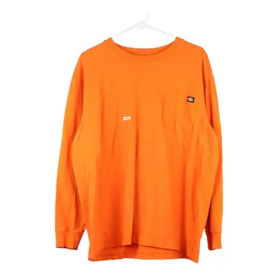 Dickies Long Sleeve T-Shirt - XL Orange Cotton