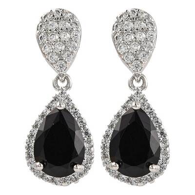 Rack Plating Brass Micro Pave Cubic Zirconia Dangle Stud Earrings