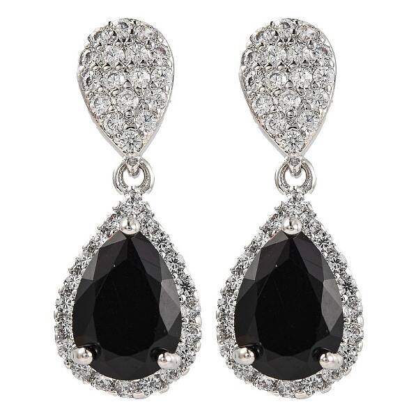 Rack Plating Brass Micro Pave Cubic Zirconia Dangle Stud Earrings