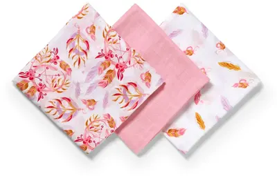 BabyOno Take Care Natural Bamboo Diapers Cloth Diapers Old Pink 3pcs