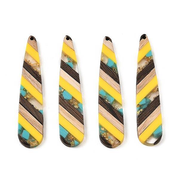 Transparent Resin & Walnut Wood Big Pendants