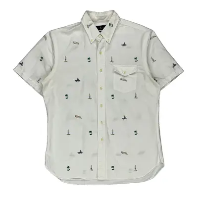 Ralph Lauren Slim Fit Short Sleeve Shirt - Large White Cotton