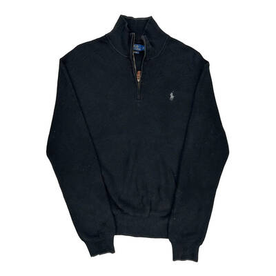 Polo By Ralph Lauren 1/4 Zip - Medium Black Cotton