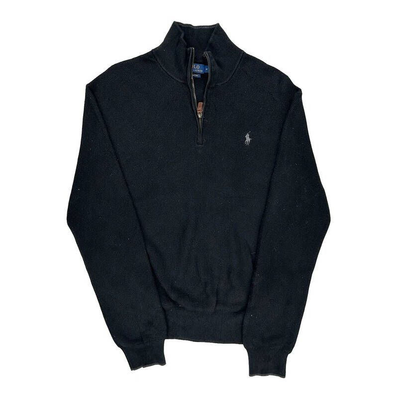 Polo By Ralph Lauren 1/4 Zip - Medium Black Cotton