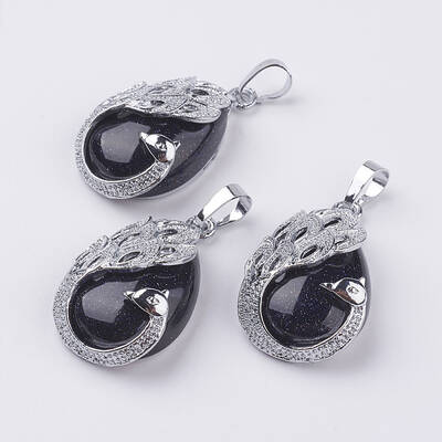 Synthetic Blue Goldstone Pendants