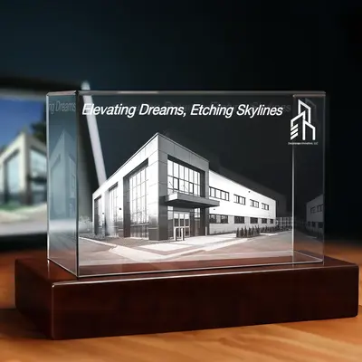 3D Memory Crystal™ - Tabletop - Rectangle - Realtor-4K HD / Medium