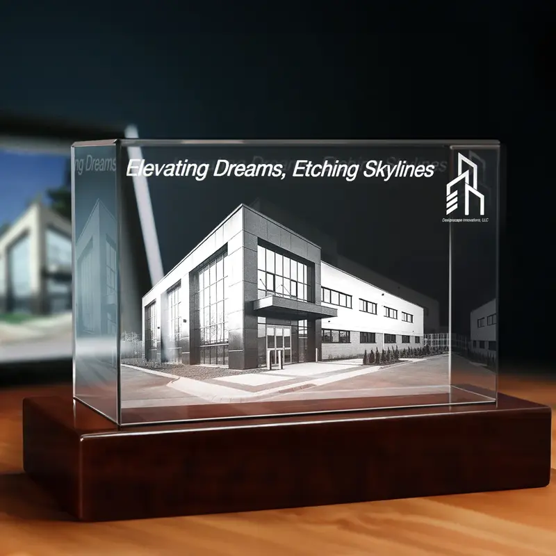 3D Memory Crystal™ - Tabletop - Rectangle - Realtor-4K HD / Medium