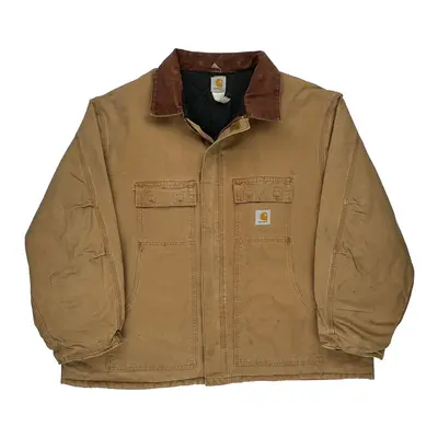 Workwear Carhartt Oversized Jacket - 3XL Beige Cotton | Size: xxx-large
