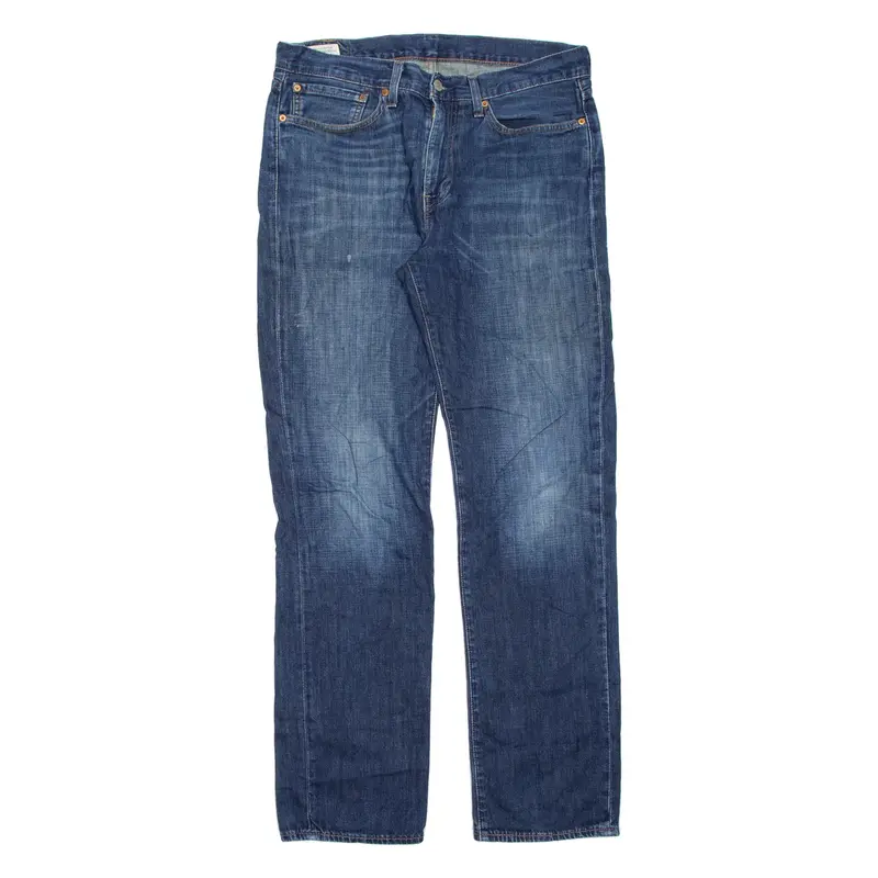 LEVI'S 514 Jeans BIG E Mens Blue Regular Straight Stone Wash W34 L34
