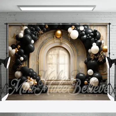 Arched Door Balloons birthday cake smash backdrops - Aperturee