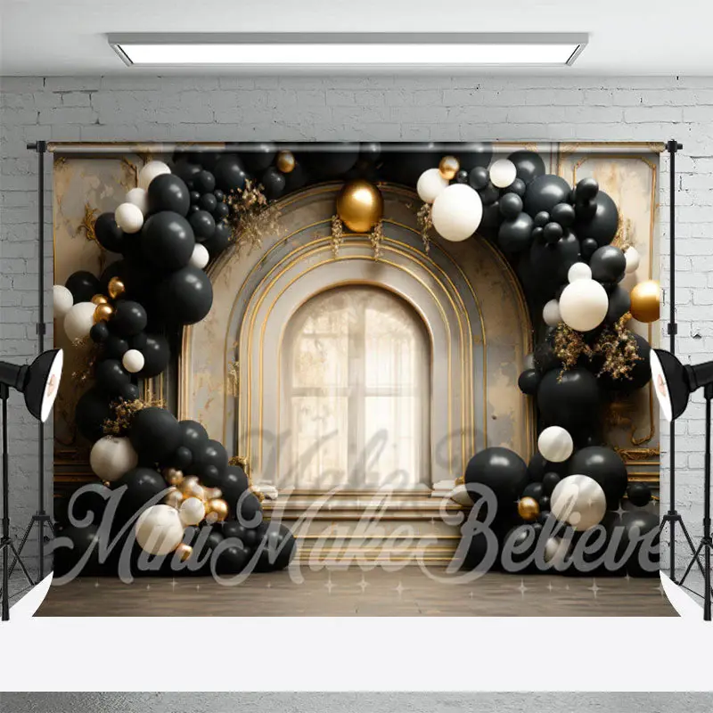 Arched Door Balloons birthday cake smash backdrops - Aperturee