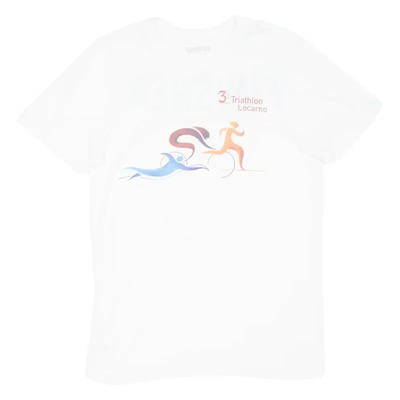 GILDAN Triathlon Mens T-Shirt White S