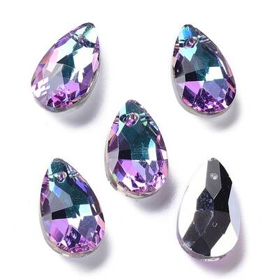 Faceted Teardrop Glass Pendants