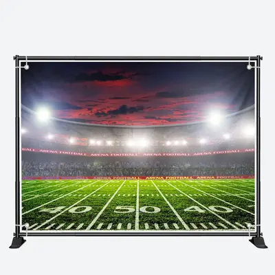 Sunset Sky Football Field Spotlight Sport Backdrop - Aperturee