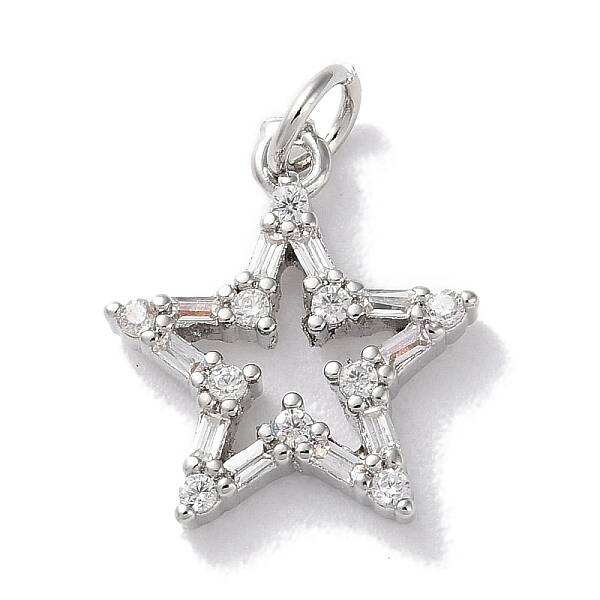 Rack Plating Brass Micro Pave Cubic Zirconia Pendants